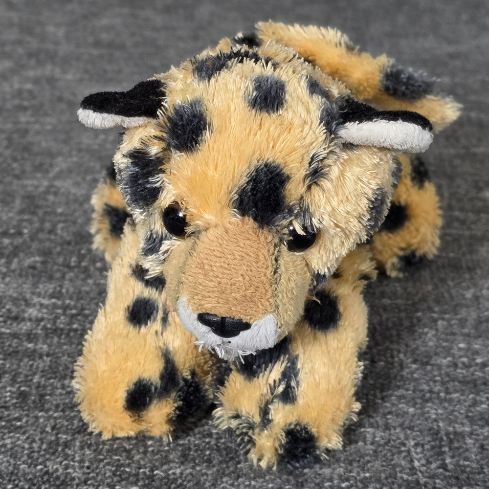 Aurora World Leopard Cub Plush Stuffed Animal Tan Black Spots 8" 140410